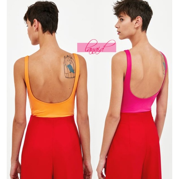 Zara Tops - NEW BUNDLE Zara Basic Bodysuit Low Open Back Tank